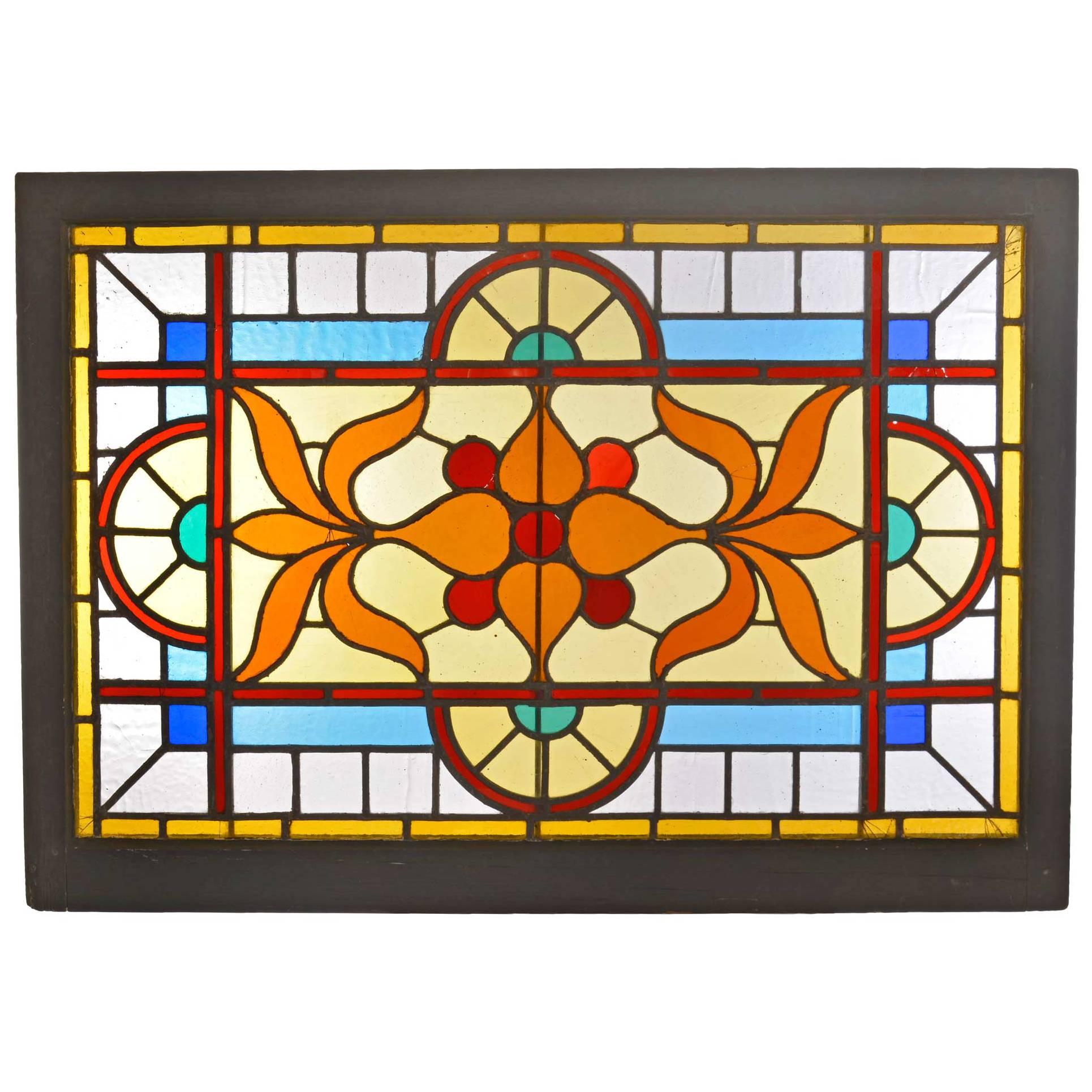 Victorian Stained Glass Window with Vivid Flashed Glass