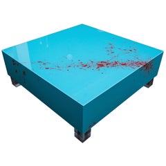 Reverse Painted Lucite Coffee Table