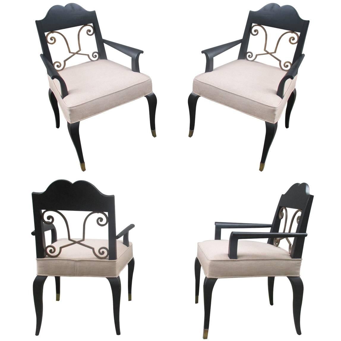 Set of Four Armchairs by Arturo Pani 1950's