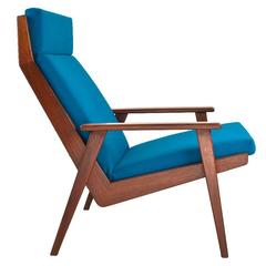 1950s Set Dutch Easy Chair by Rob Parry Model Lotus in Teak with New Upholstery
