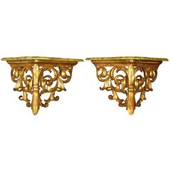 Pair of 19th Century Italian Consoles or Wall Brackets