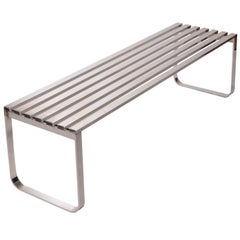 Design Institute of America Chrome Slat Bench