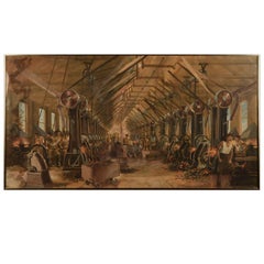 Rare Industrial Factory Painting J.H. Williams & Co. by Richard W. Rummell
