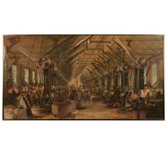 Rare peinture d'usine industrielle J.H. Williams & Co. par Richard W. Rummell