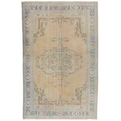 Vintage Turkish Oushak Rug in Muted Colors 7