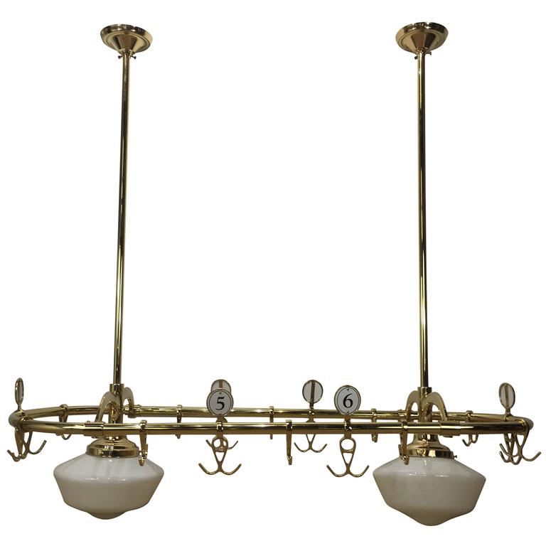 Large Vintage French Bistro Brass Chandelier at 1stDibs | french bistro ...