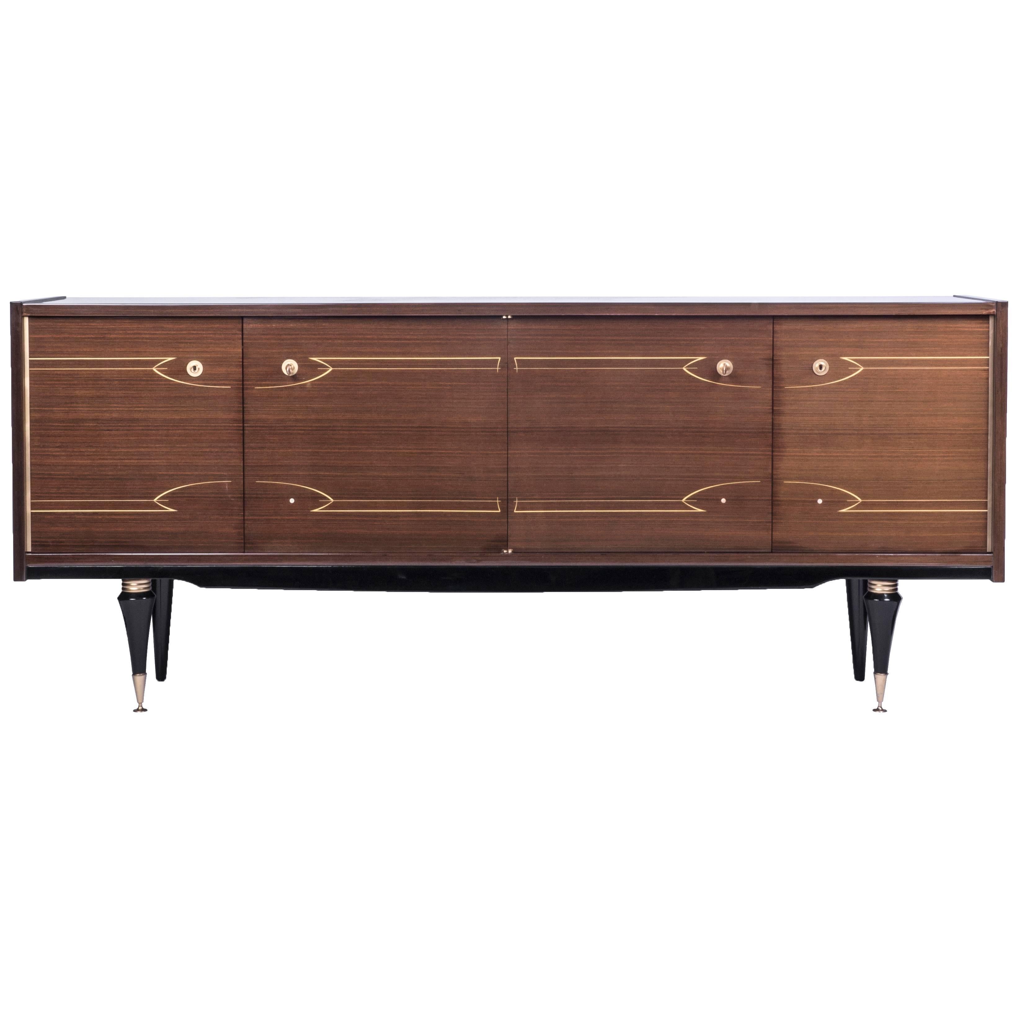 Luxe French Art Deco Buffet/Sideboard in Macassar Ebony