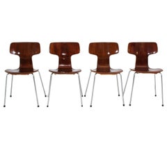 Mid Century Modern Vintage Teak Chairs by Arne JacobsenDenmark for Fritz Hansen