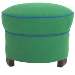 Green Art Deco Pouf or Tabouret, Vienna, 1930s