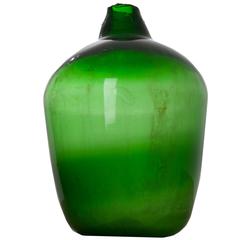 Used French Green Glass Wine Keg