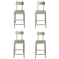 Set of Four French Industrial Stools