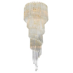 Cascading Chandelier with Crystal Prisms