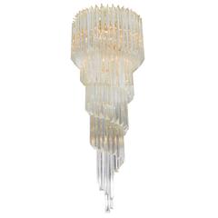 Cascading Chandelier with Crystal Prisms 8