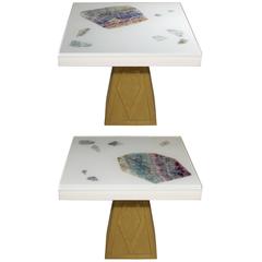 Pair of Cast Resin and Flourite Coffee Tables by Michael Laut 9