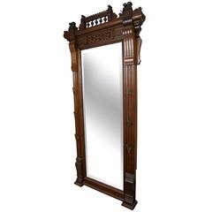 Used Holiday Sale!  Need to Sell!  Monumental Hand-Carved Mahogany Mirrored Hall Tree