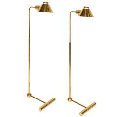 Pair of Casella Brass Floor Lamps