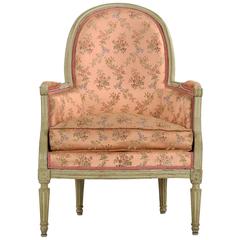 French Louis XVI Period Gray Painted Bergere Armchair, circa 1785