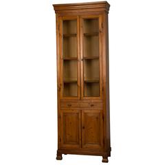 French Louis Philippe Period Tall, Slender Pine Bookcase, circa 1850