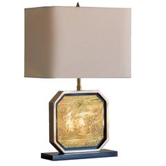 Asian Inspired French Vintage Brass Lamp, circa 1960 2