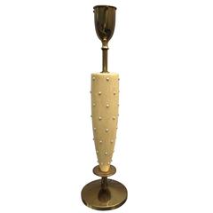 Rembrandt Pearl Covered Sculptural Wood Table Lamp