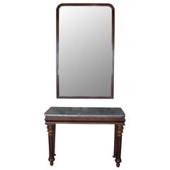 English Victorian Console Table with Large Mirror