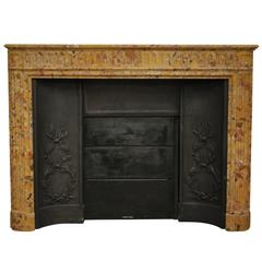 Louis XVI Style Fireplace in Breche Alep Marble, 19th Century