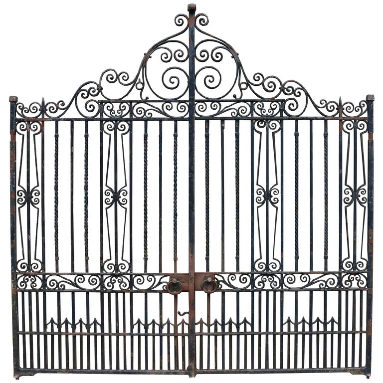 Pair of Antique Wrought Iron Driveway Gates at 1stDibs antique driveway gates, vintage