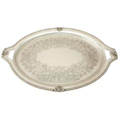 Antique Edwardian Sterling Silver Two-Handled Tea Tray