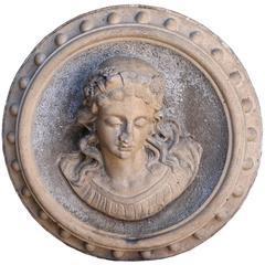 Large Victorian Ceramic Roundel Wall Feature 4