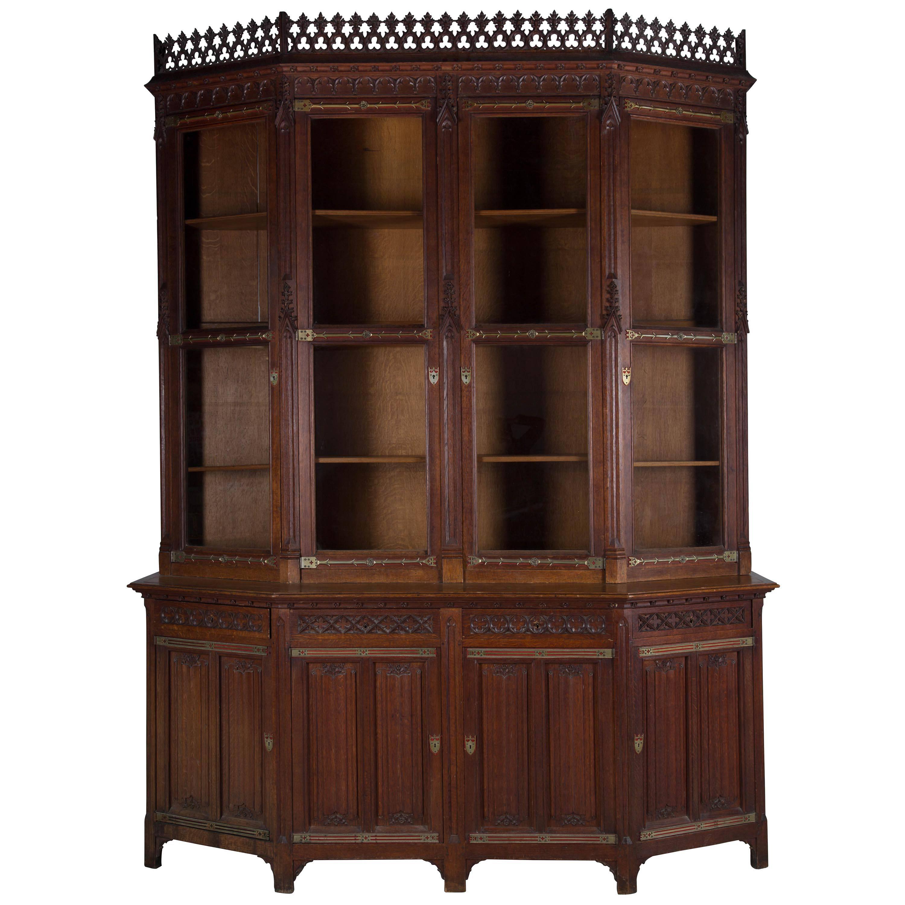 Gothic Revival Library Bookcase