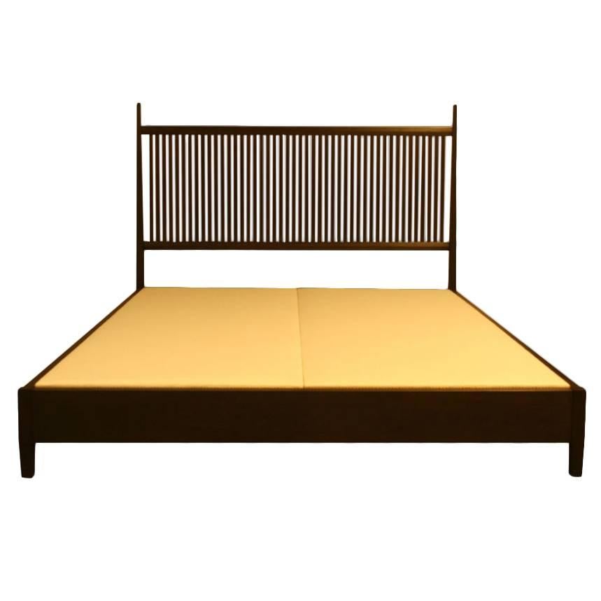 Nichol Walnut Platform Bed For Sale