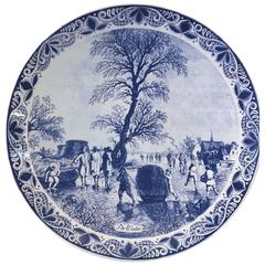 Großer Delfts Blauw Hanging Wall Charger Made in Holland:: mit dem Titel De-Winter