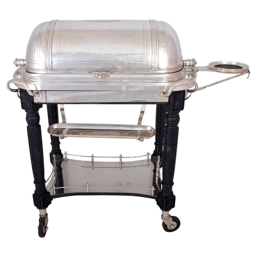 Silver Plated Revolving Domed Top Carving Trolley