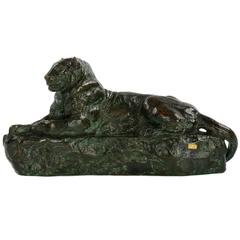 Sculpture en bronze du "Panthéred de l'India No. 1" Antoine-Louis Barye, Or FB