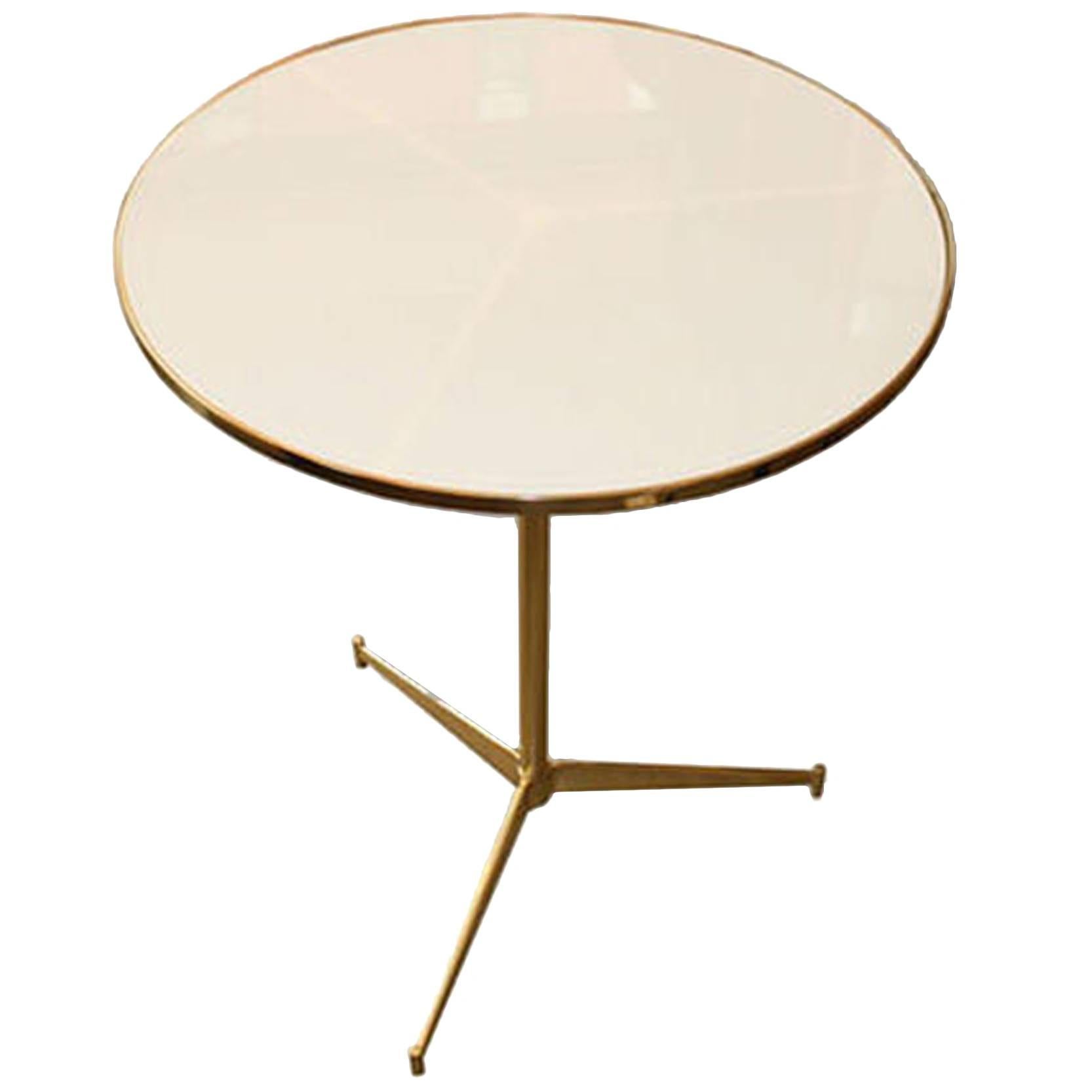 Phillipe Tripod Milk Glass Table For Sale at 1stDibs