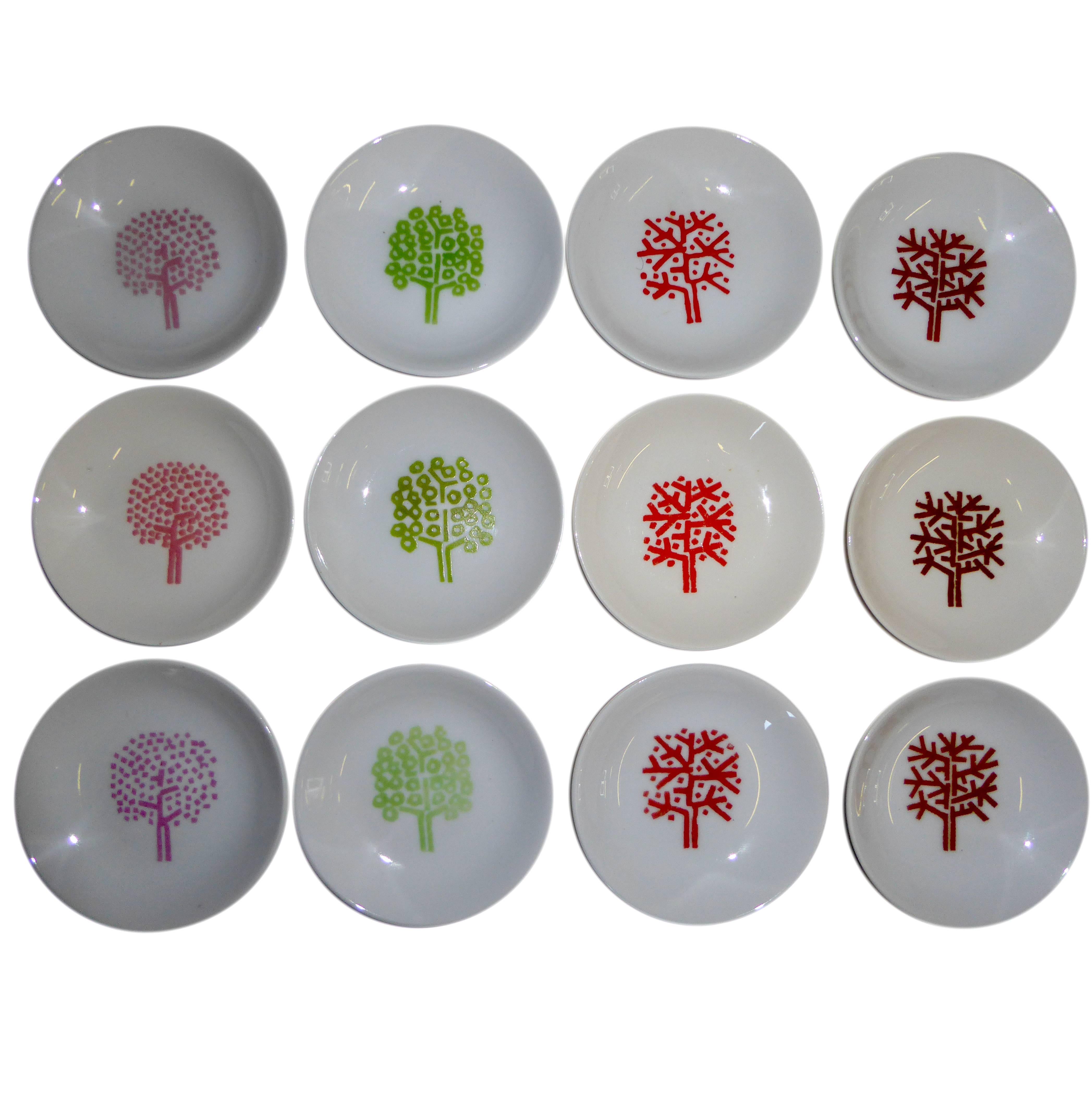 14 Four Seasons Restaurant Porcelain Dish Ashtrays