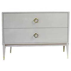 Lacquered Marble-Top Night Table