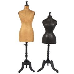 Two French Antique Adjustable Dressmaker Mannequins