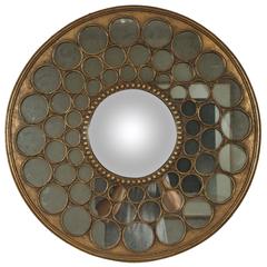 Convex Gold Leaf Circle Mirror