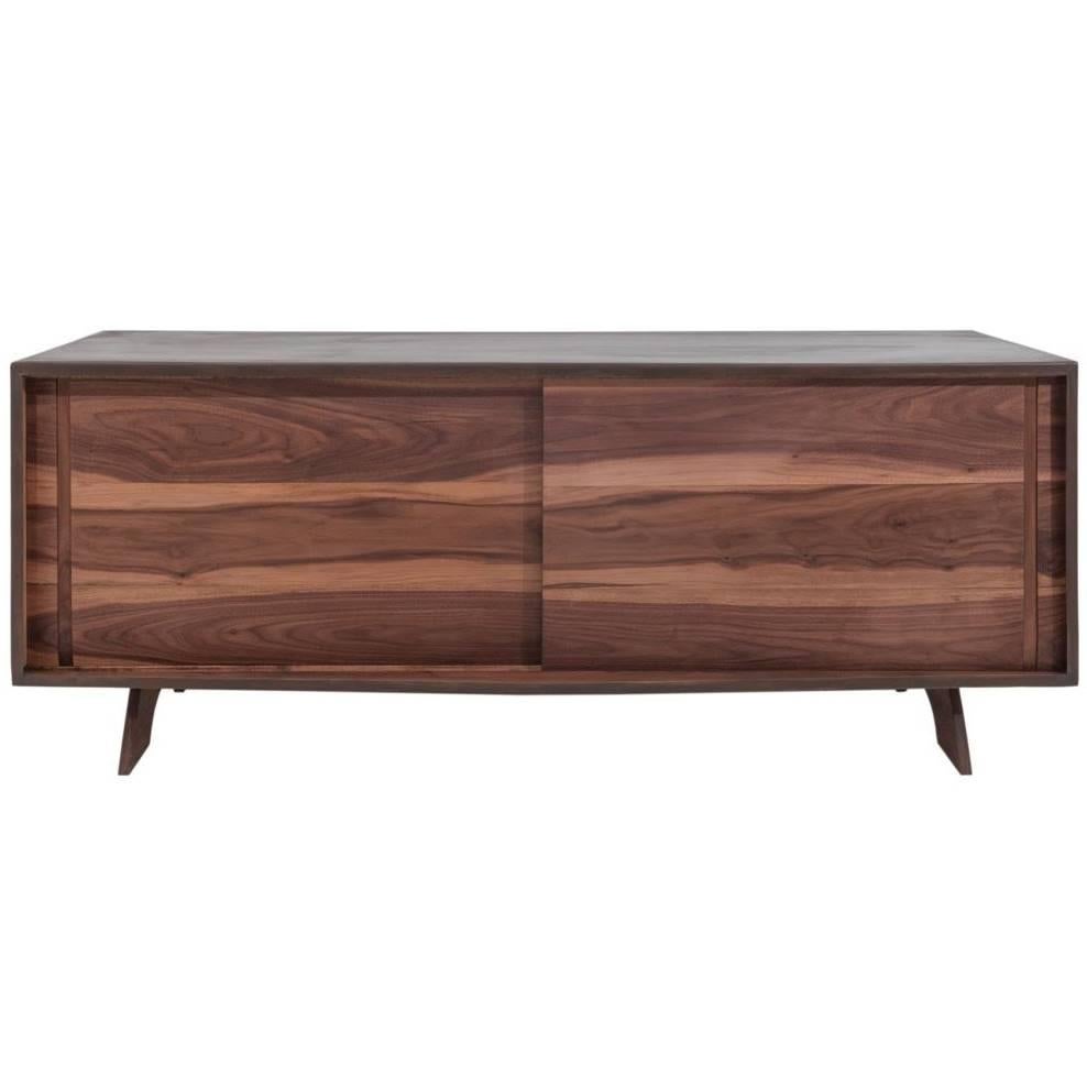 Walnut Steel Credenza, by Foundry Wood, Brooklyn, New York im Angebot