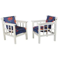 Pair of White Enameled Armchairs, by Pierre Dariel, French, 1920s 2