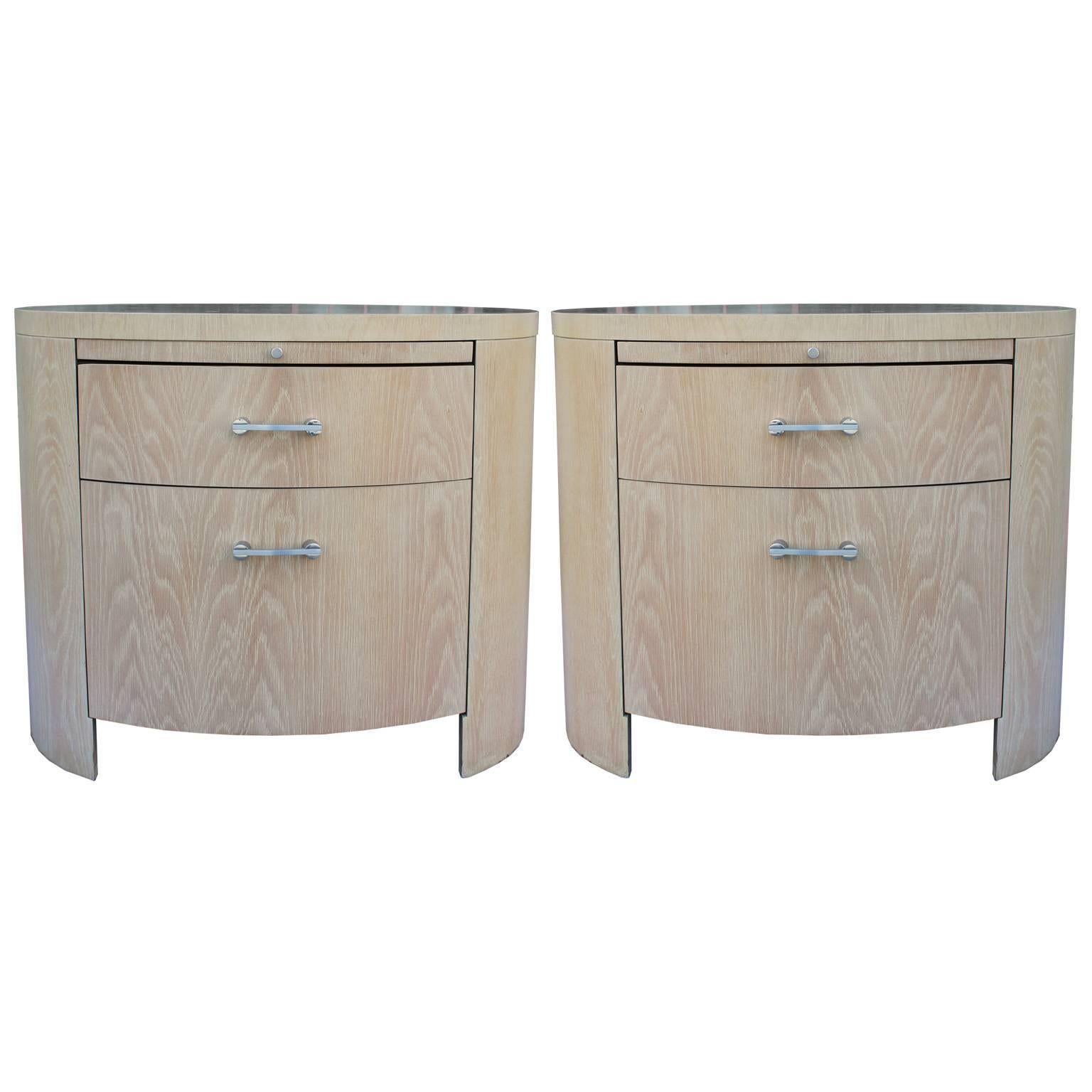 Pair of Jay Spectre for Century Oval Nightstands