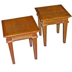 Oak End Tables by Andre Arbus, French, 1940s 10