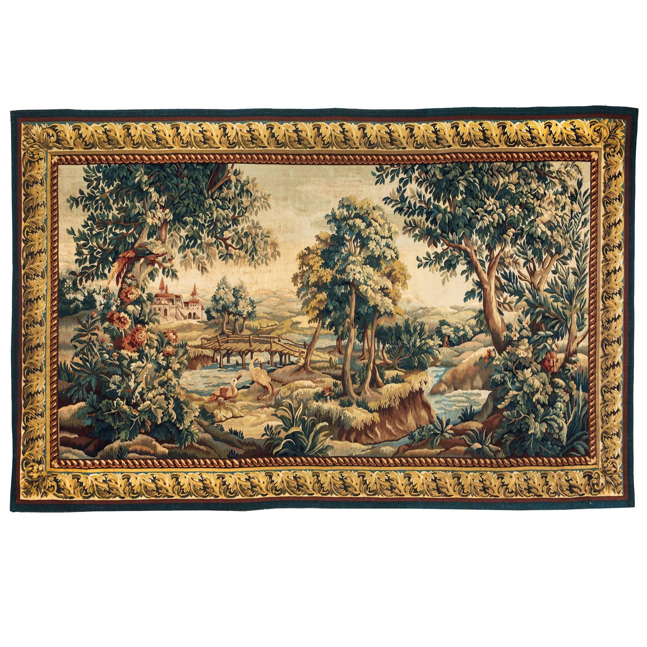 19th Century Flemish Verdure Tapestry