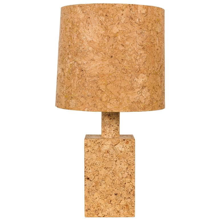 Cork Table Lamp with Cork Shade at 1stDibs