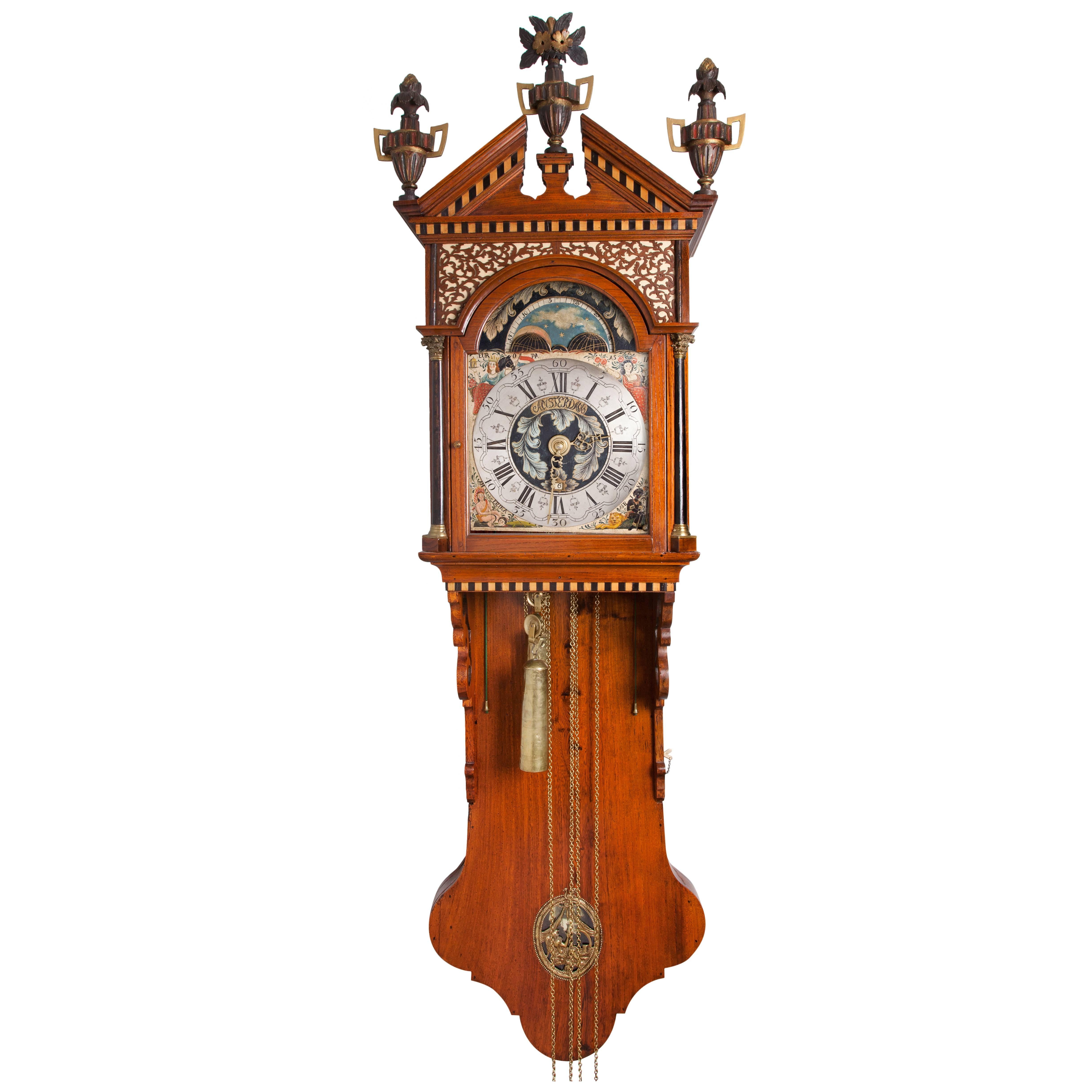 Very Rare and Important Dutch Musical Wall Clock Klaas Andriese, circa 1810 For Sale