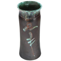 Glazed Pottery 12" Tall Vase
