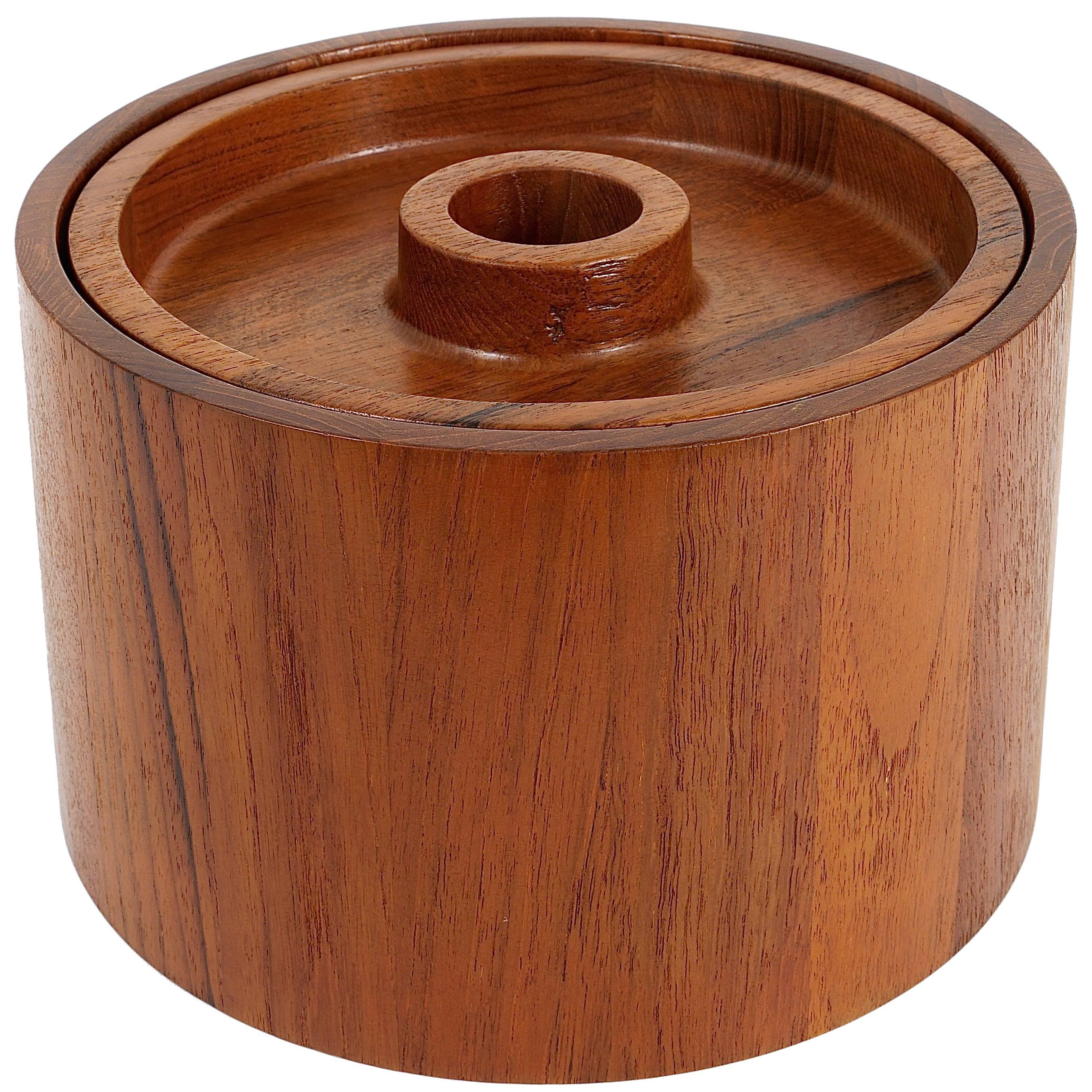 Jens Quistgaard Danish Modern Teak Ice Bucket by Dansk, Denmark, 1960s