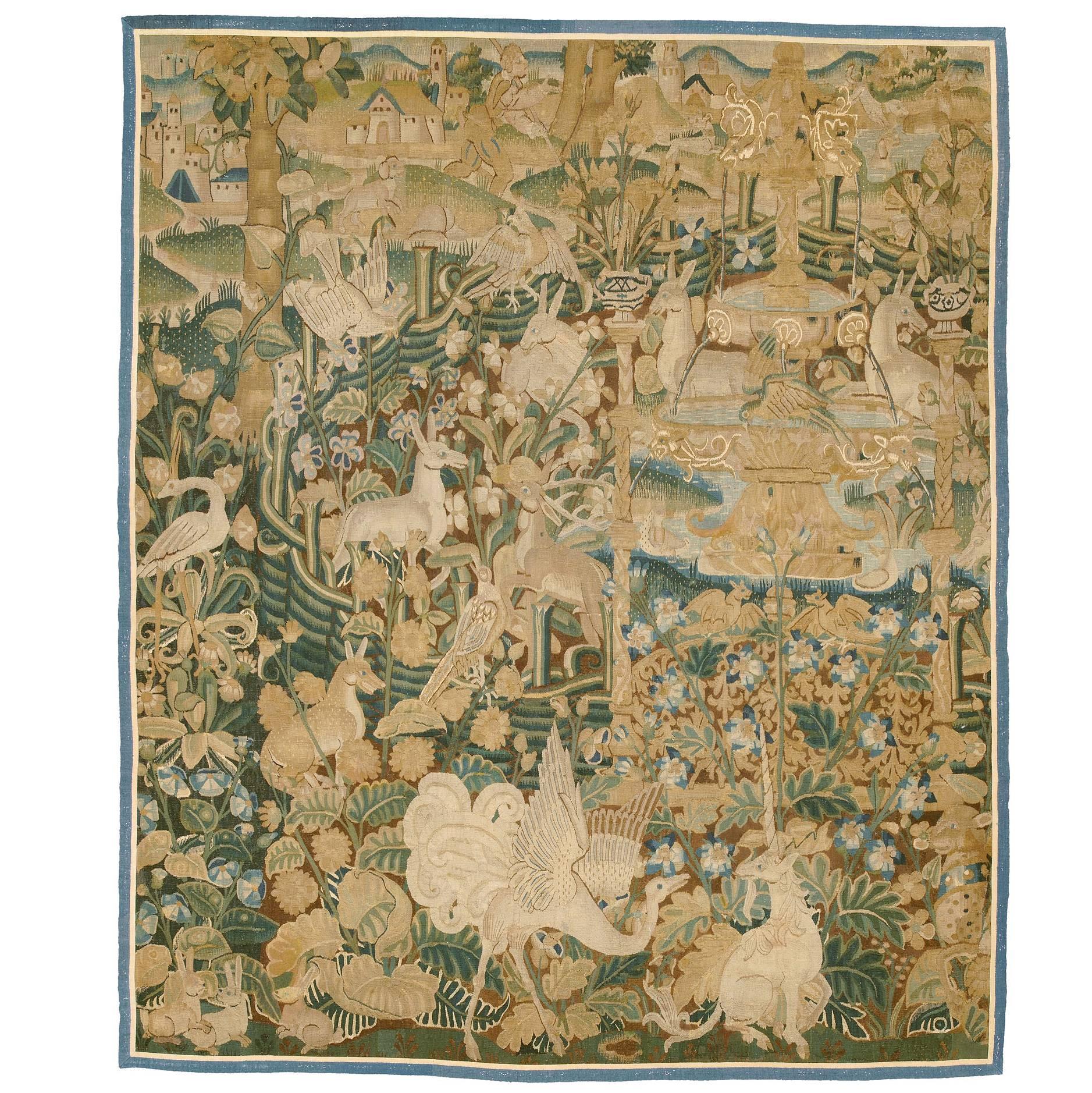 Early 16th Century Flemish Late Gothic Tapestry For Sale
