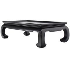 Large Black Lacquer Oriental Style Coffee Table